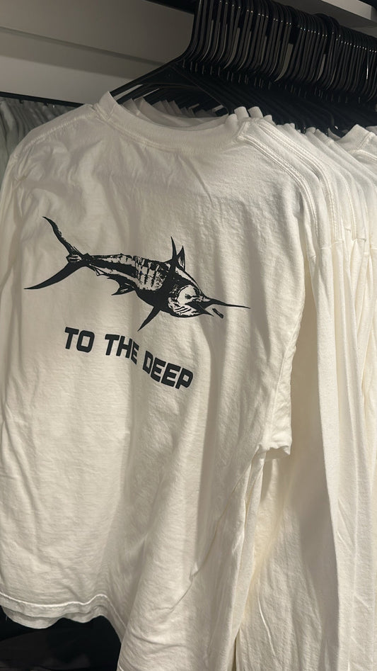 “TO THE DEEP” WHITE LONGSLEEVE